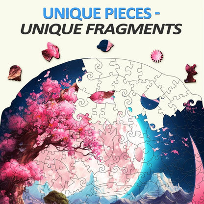 Whimsical Wooden Jigsaw Puzzle-Beautiful Moon