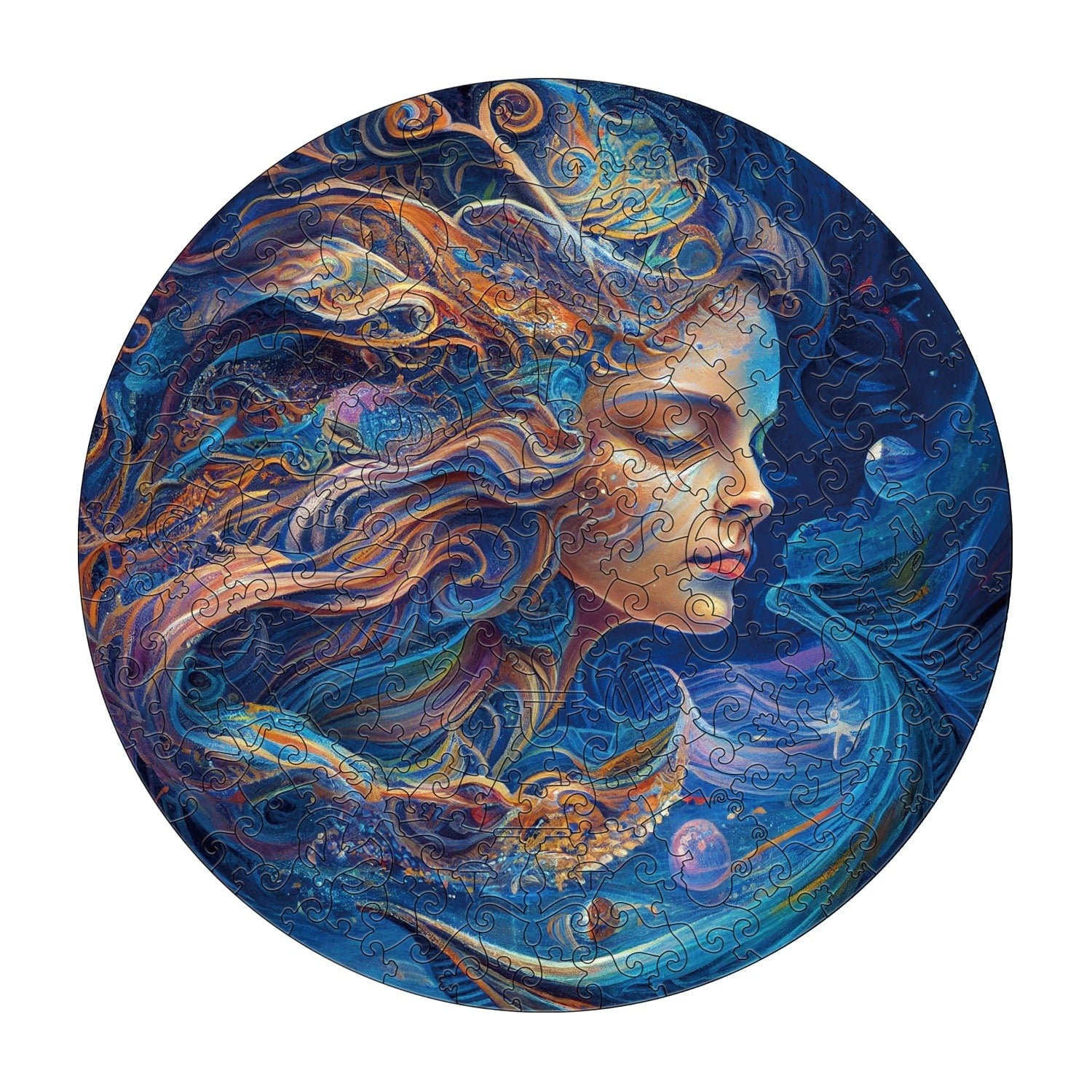 Whimsical Wooden Jigsaw Puzzle- Aquarius