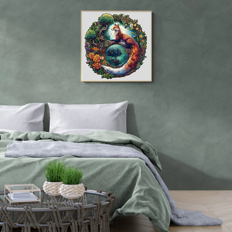 Whimsical Wooden Jigsaw Puzzle- Yin Yang fox-1