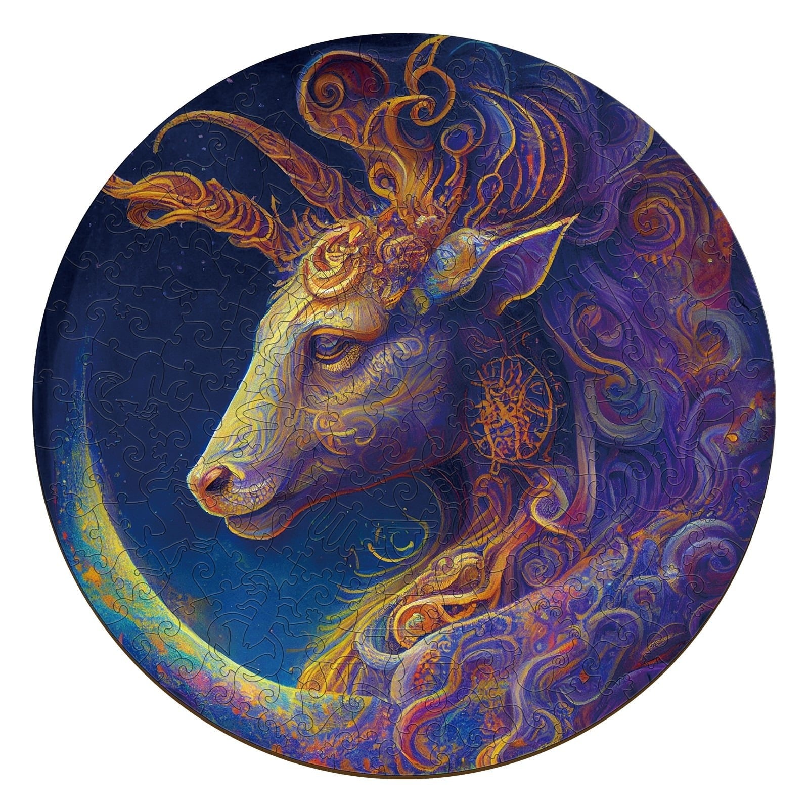 Whimsical Wooden Jigsaw Puzzle-  Capricorn