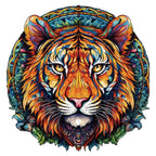 Whimsical Wooden Jigsaw Puzzle- mandala tiger