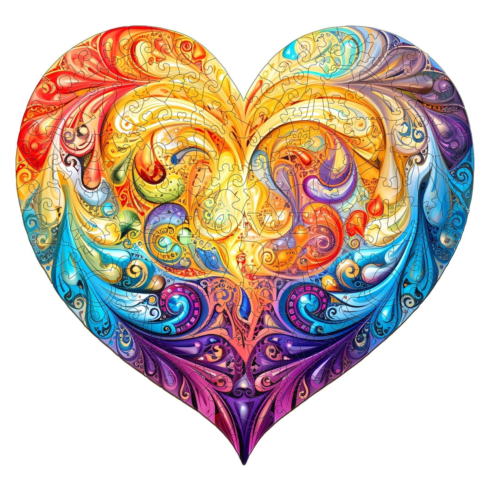 Whimsical Wooden Jigsaw Puzzle- sweet heart