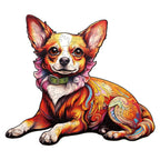 Whimsical Wooden Jigsaw Puzzle- Charming Chihuahua
