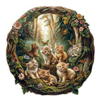 Whimsical Wooden Jigsaw Puzzle - Laid - back kitten - pickApuzzle