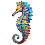Whimsical Wooden Jigsaw Puzzle- seahorse
