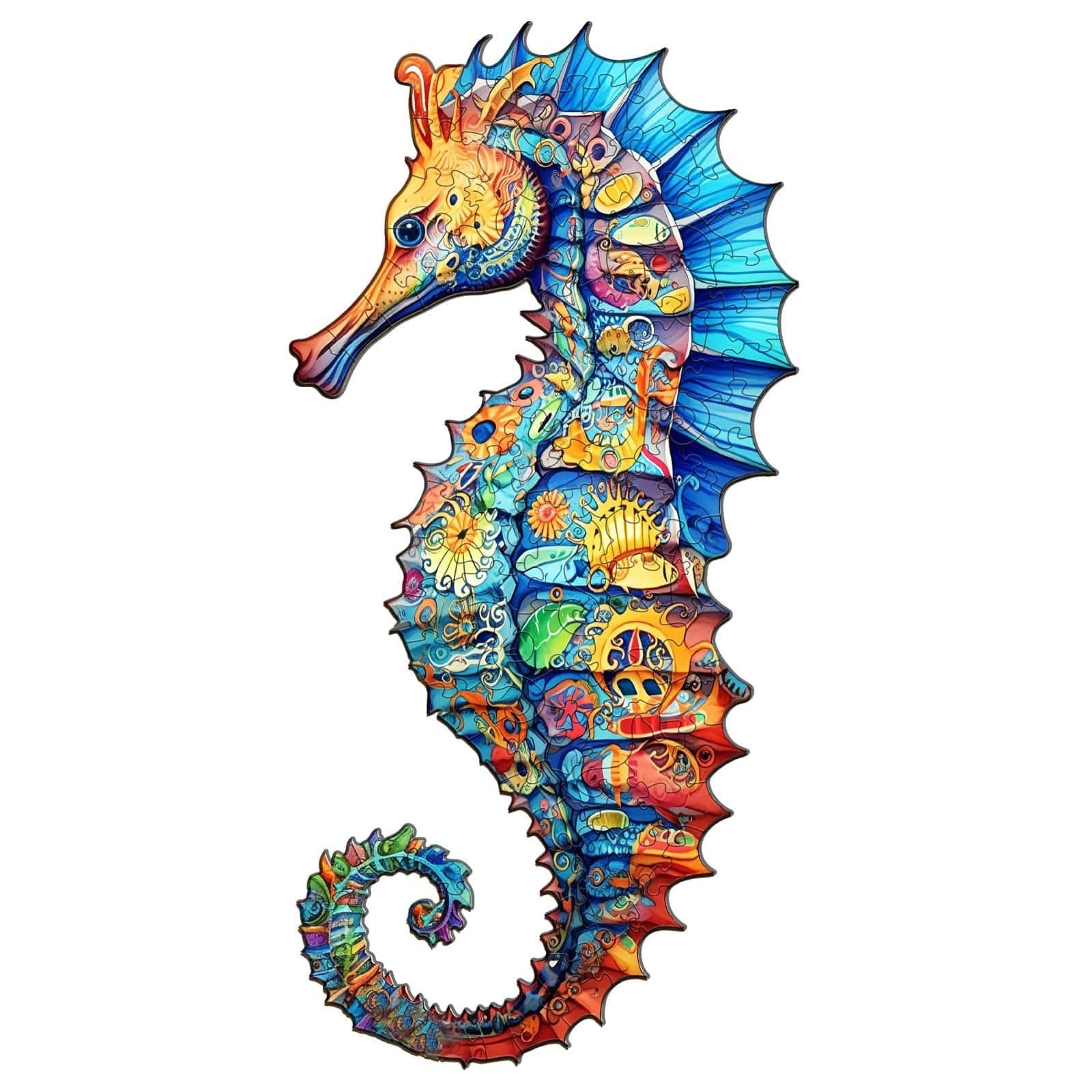 Whimsical Wooden Jigsaw Puzzle- seahorse