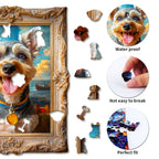 Whimsical Wooden Jigsaw Puzzle - Dog Photo Frame - pickApuzzle