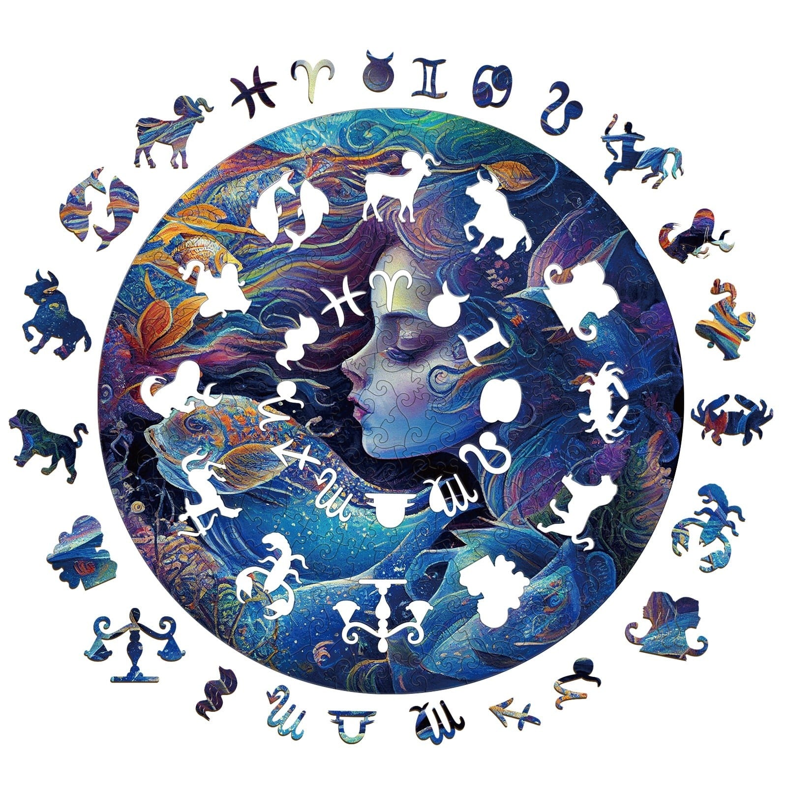 Whimsical Wooden Jigsaw Puzzle-PISCES