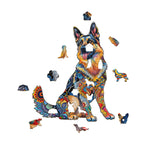 Whimsical Wooden Jigsaw Puzzle - Handsome German Shepherd - pickApuzzle