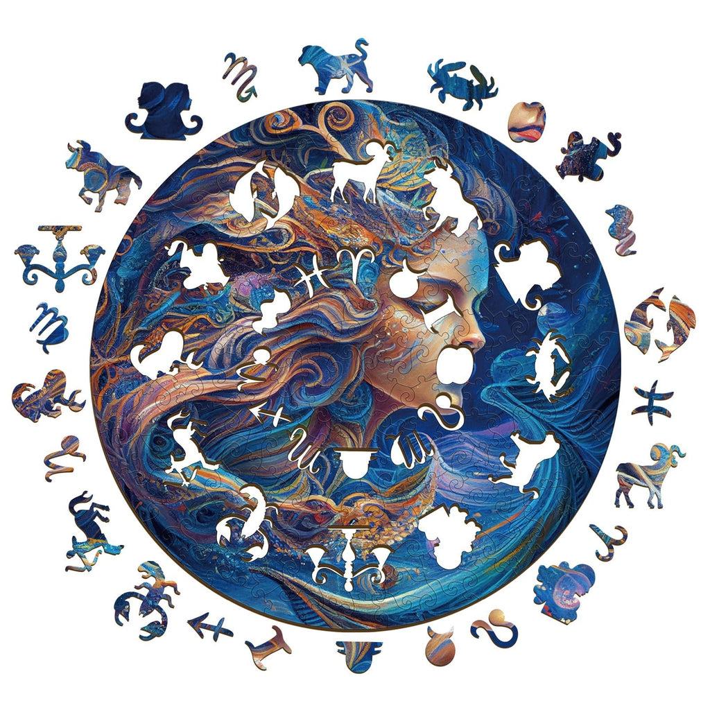 Whimsical Wooden Jigsaw Puzzle- Aquarius
