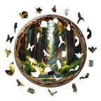 Whimsical Wooden Jigsaw Puzzle- redwood forest