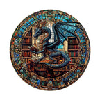 Whimsical Wooden Jigsaw Puzzle- The Dragon's Library