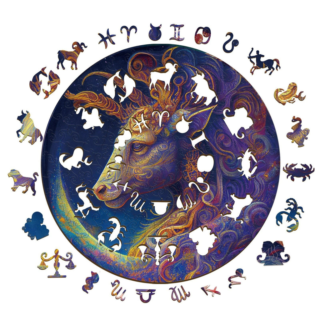 Whimsical Wooden Jigsaw Puzzle-  Capricorn
