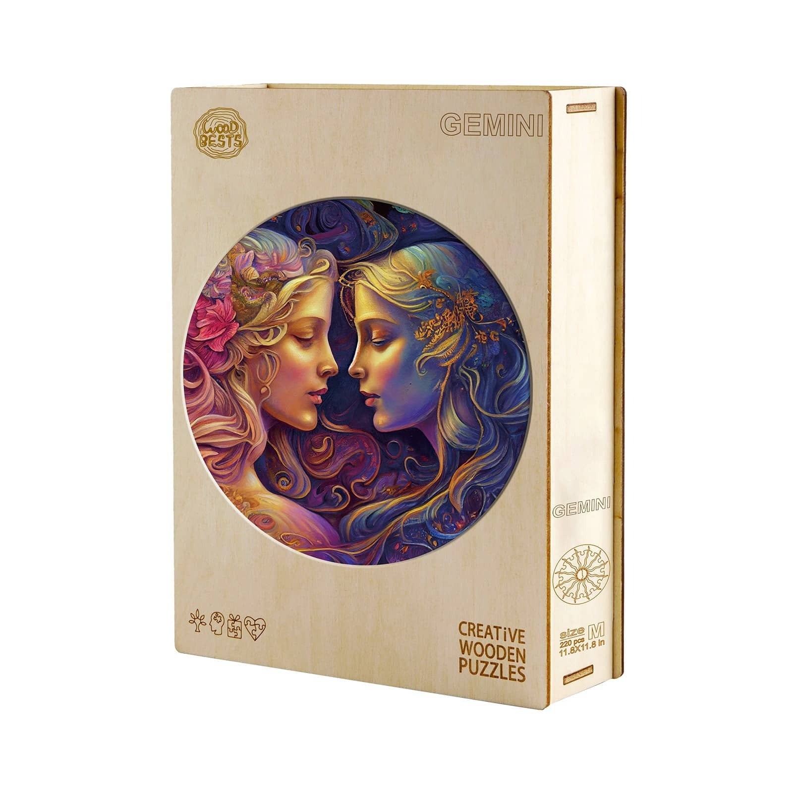 Whimsical Wooden Jigsaw Puzzle-  Gemini 