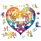 Whimsical Wooden Jigsaw Puzzle- sweet heart