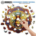 Whimsical Wooden Jigsaw Puzzle- MANDALA BEE