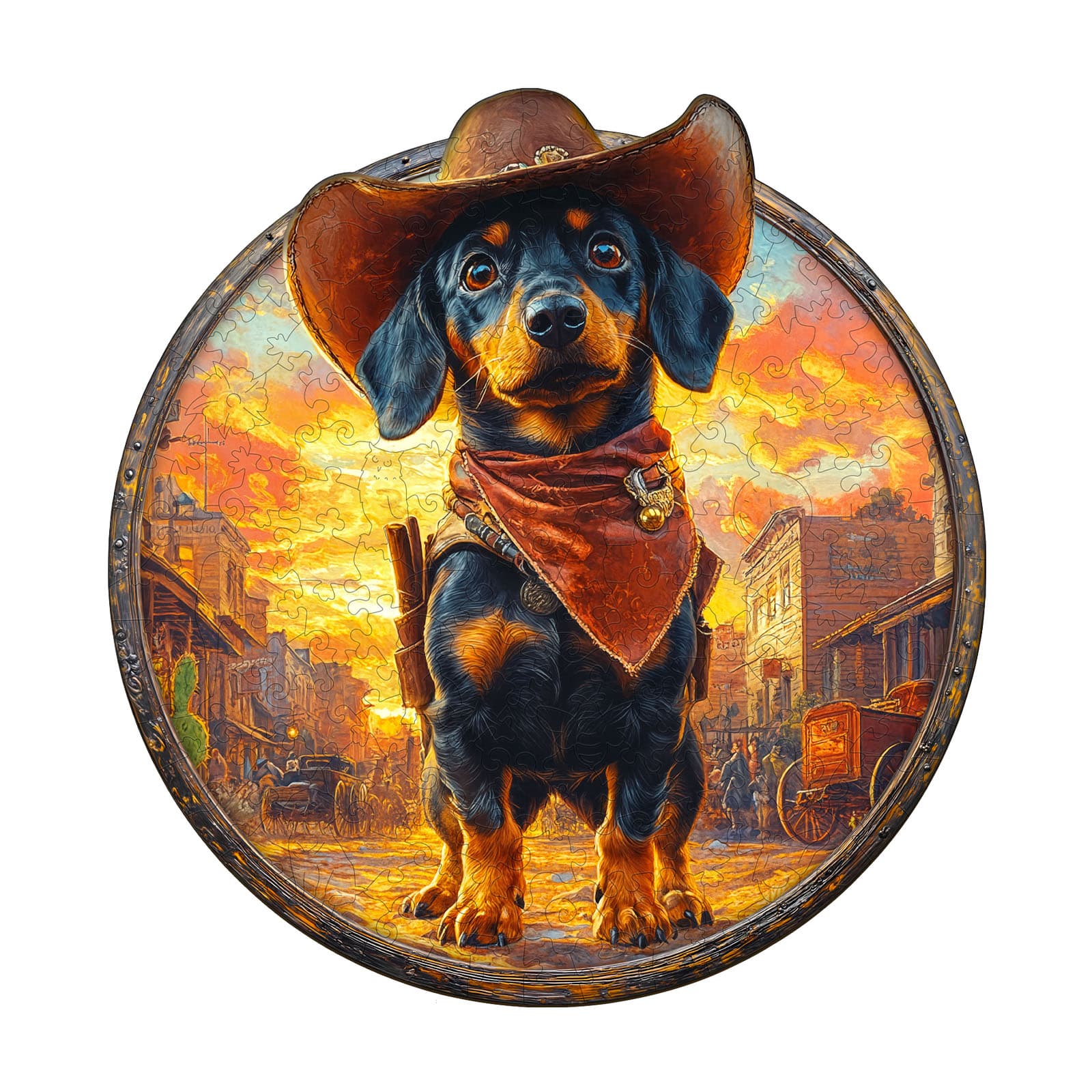 Whimsical Wooden Jigsaw Puzzle - Guardian of the Town - pickApuzzle Hauptbild