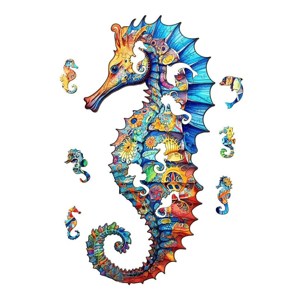 Whimsical Wooden Jigsaw Puzzle- seahorse