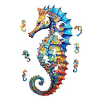 Whimsical Wooden Jigsaw Puzzle- seahorse