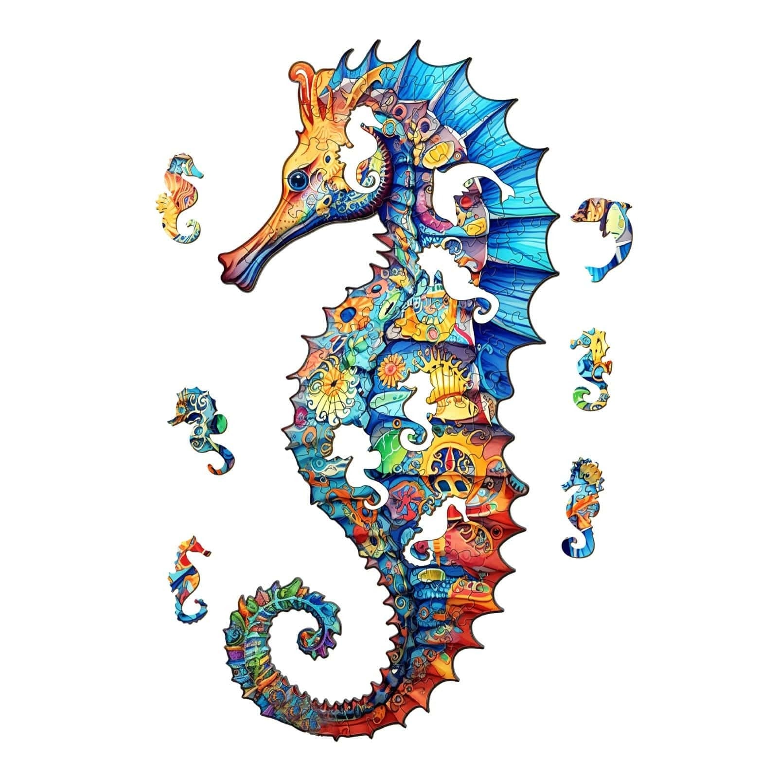 Whimsical Wooden Jigsaw Puzzle- seahorse