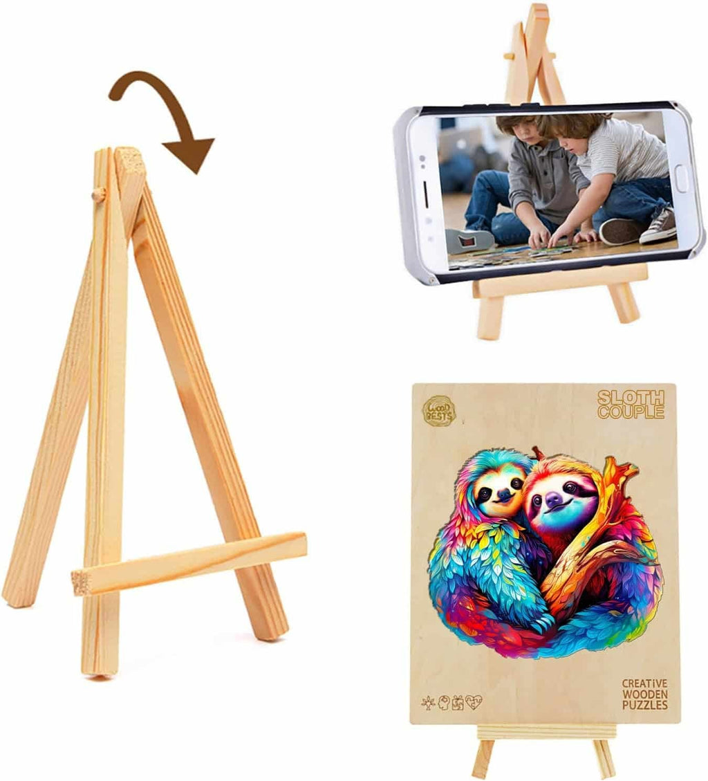 Whimsical Wooden Jigsaw Puzzle-sloth couple