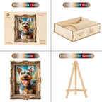 Whimsical Wooden Jigsaw Puzzle - Dog Photo Frame - pickApuzzle