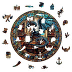 Whimsical Wooden Jigsaw Puzzle- The Dragon's Library