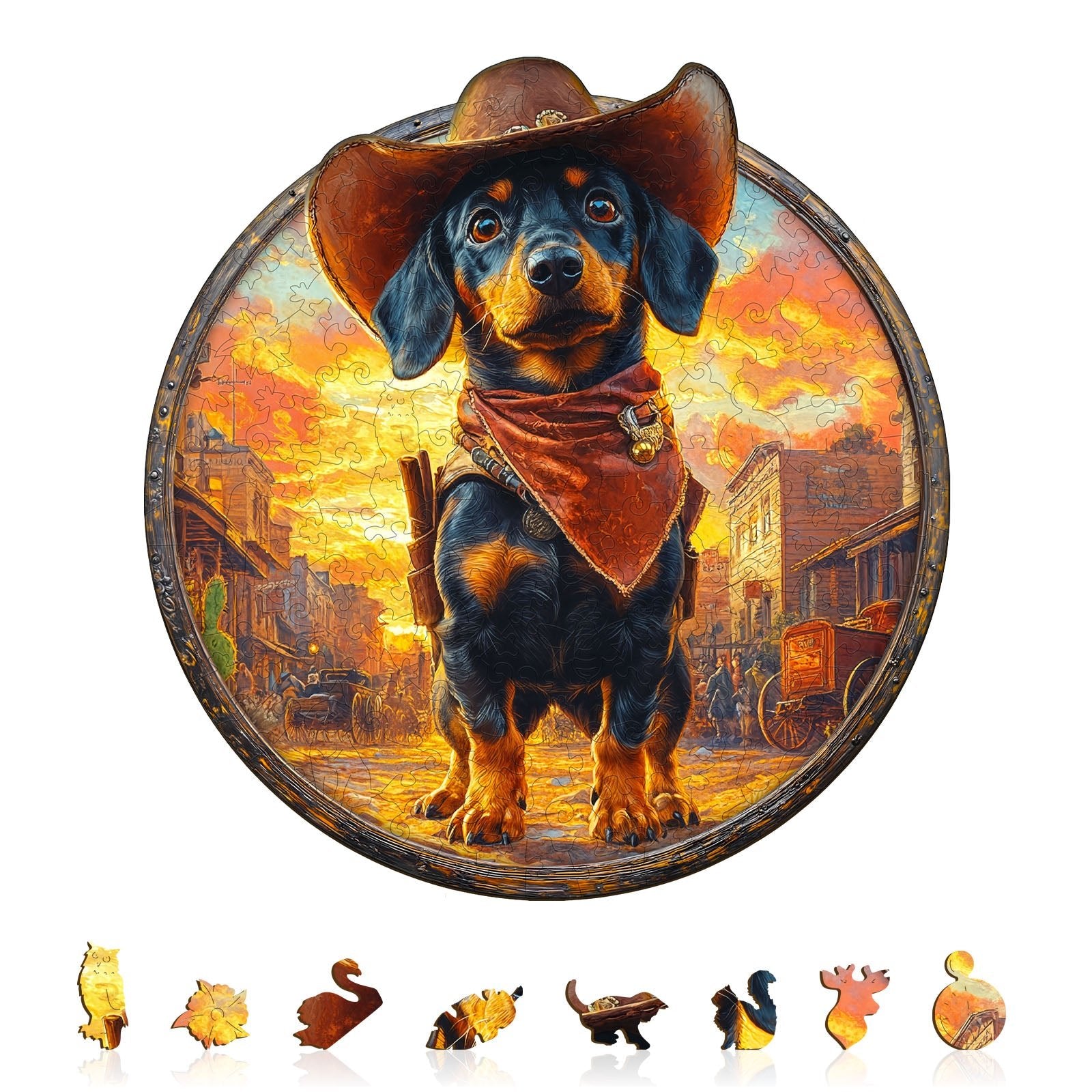 Whimsical Wooden Jigsaw Puzzle - Guardian of the Town - pickApuzzle