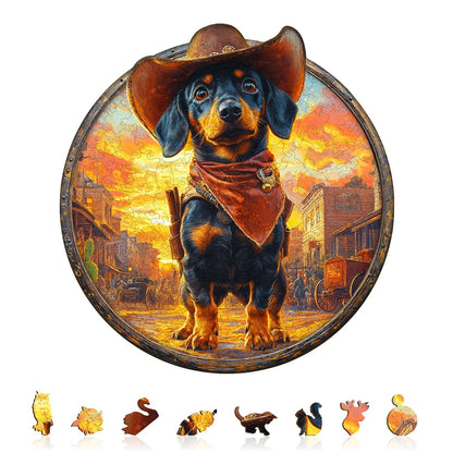 Whimsical Wooden Jigsaw Puzzle - Guardian of the Town - pickApuzzle