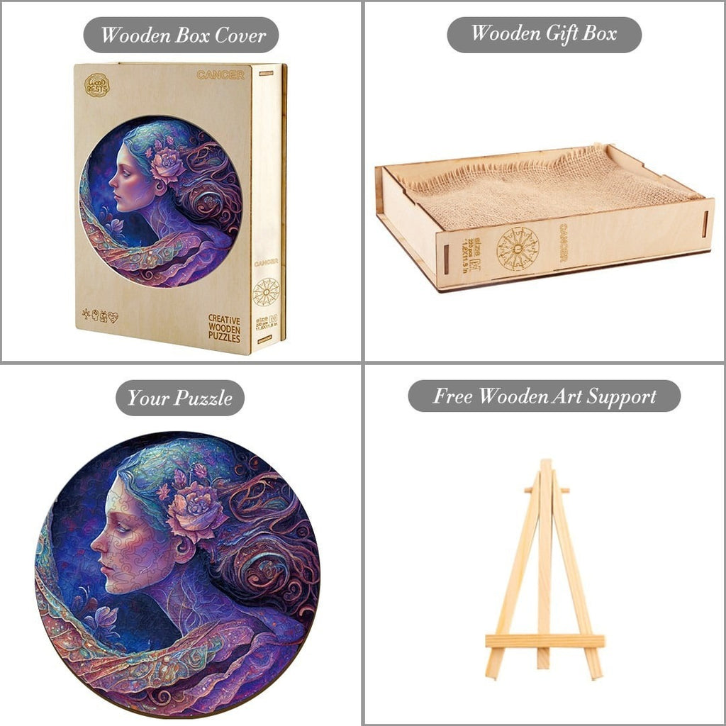 Whimsical Wooden Jigsaw Puzzle-  Cancer