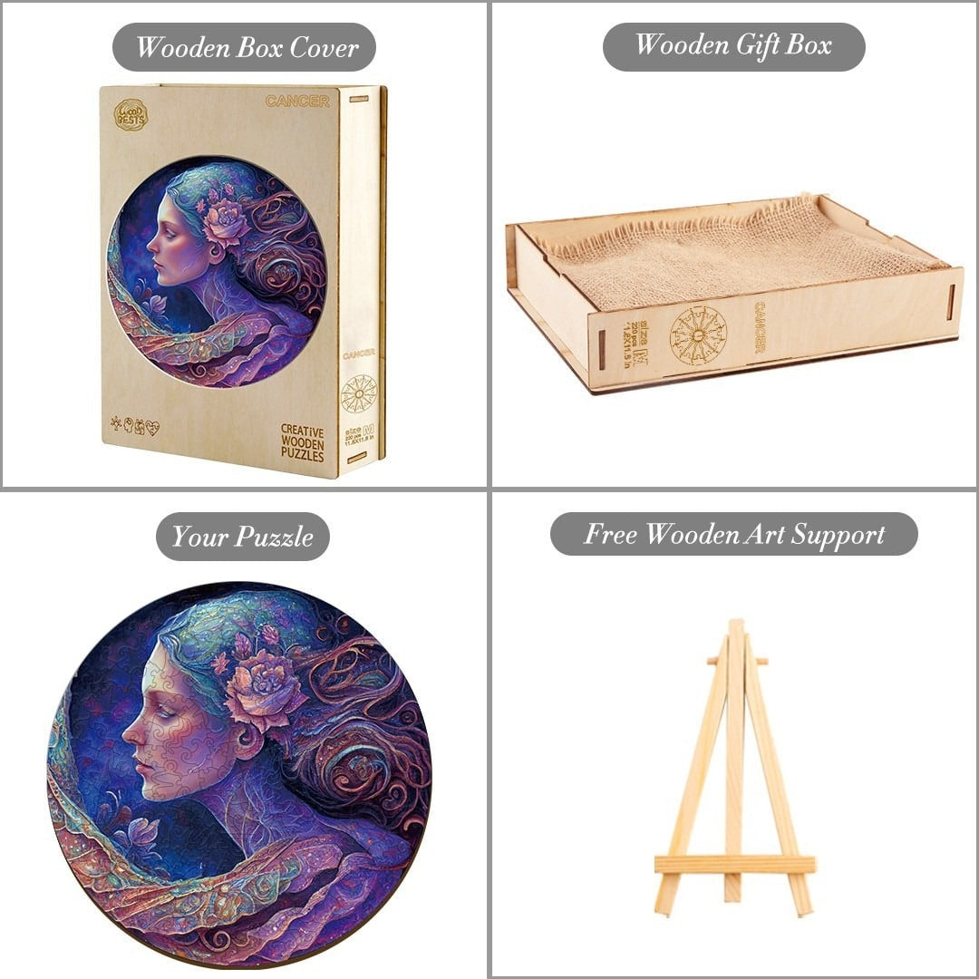 Whimsical Wooden Jigsaw Puzzle-  Cancer