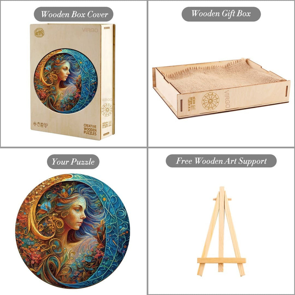 Whimsical Wooden Jigsaw Puzzle- Virgo