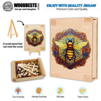 Whimsical Wooden Jigsaw Puzzle- MANDALA BEE