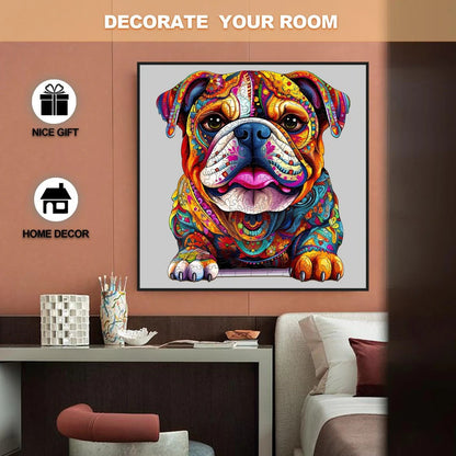Whimsical Wooden Jigsaw Puzzle- Bulldog