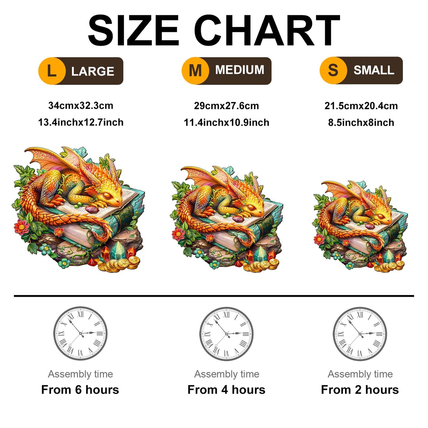 Verspieltes Holzpuzzle – Schlafender Drache