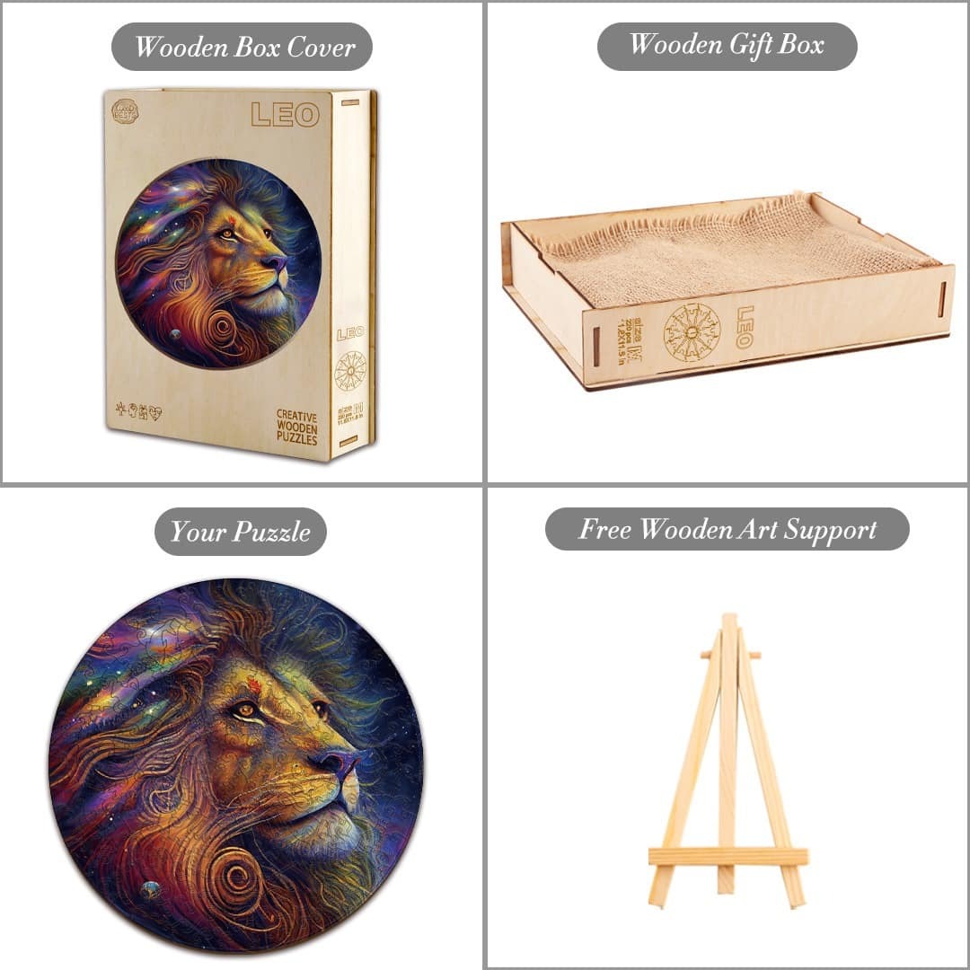 Whimsical Wooden Jigsaw Puzzle-LEO