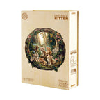 Whimsical Wooden Jigsaw Puzzle - Laid - back kitten - pickApuzzle