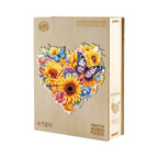 Whimsical Wooden Jigsaw Puzzle- Sunflowers and butterflies