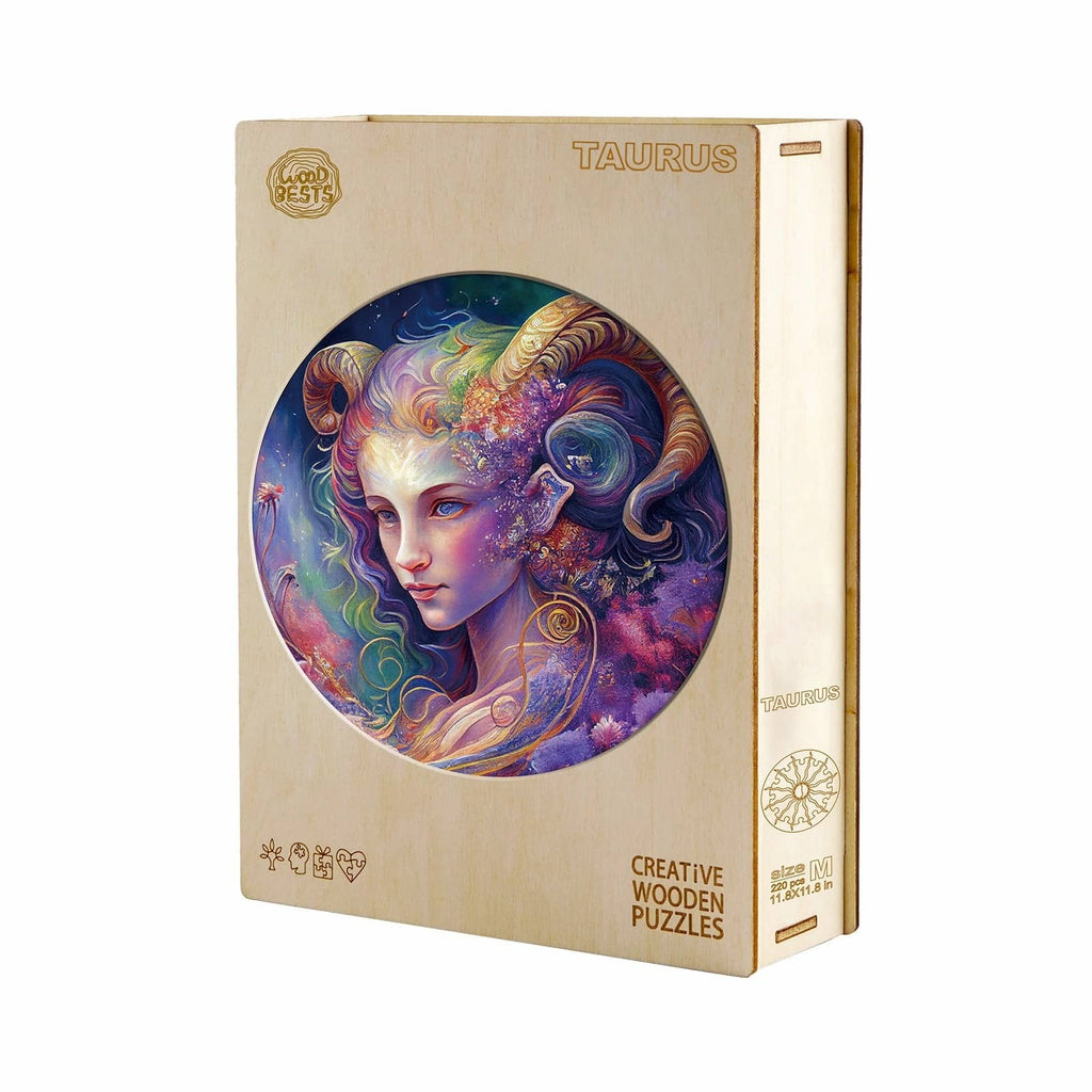 Whimsical Wooden Jigsaw Puzzle-  Taurus