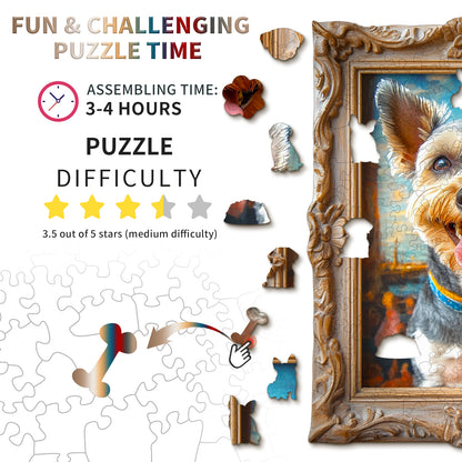 Whimsical Wooden Jigsaw Puzzle - Dog Photo Frame - pickApuzzle
