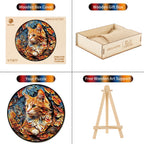 Whimsical Wooden Jigsaw Puzzle - Gentle Kitten - pickApuzzle