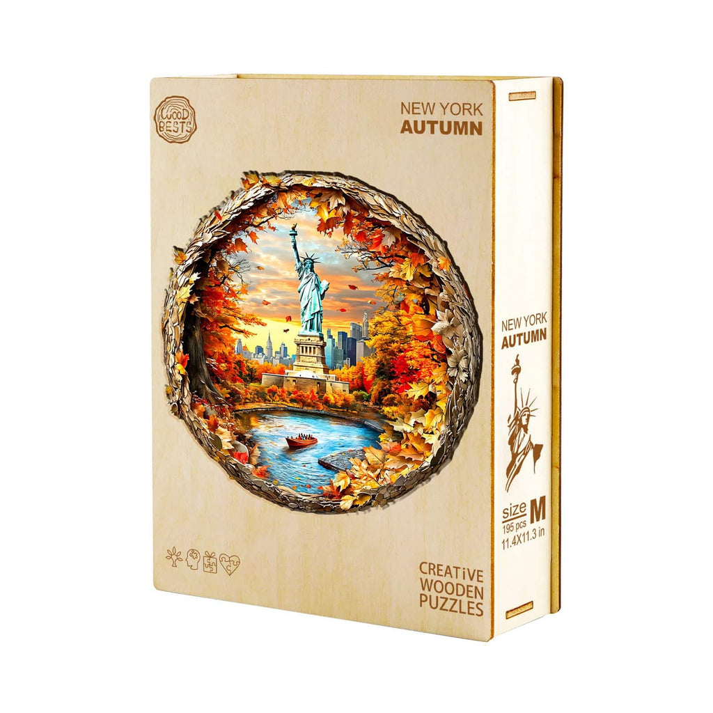 Whimsical Wooden Jigsaw Puzzle- New York Autumn