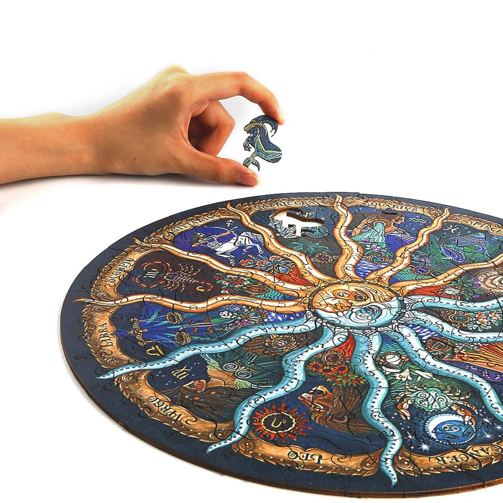 Whimsical Wooden Jigsaw Puzzle-  ZODIAC HOROSCOPE