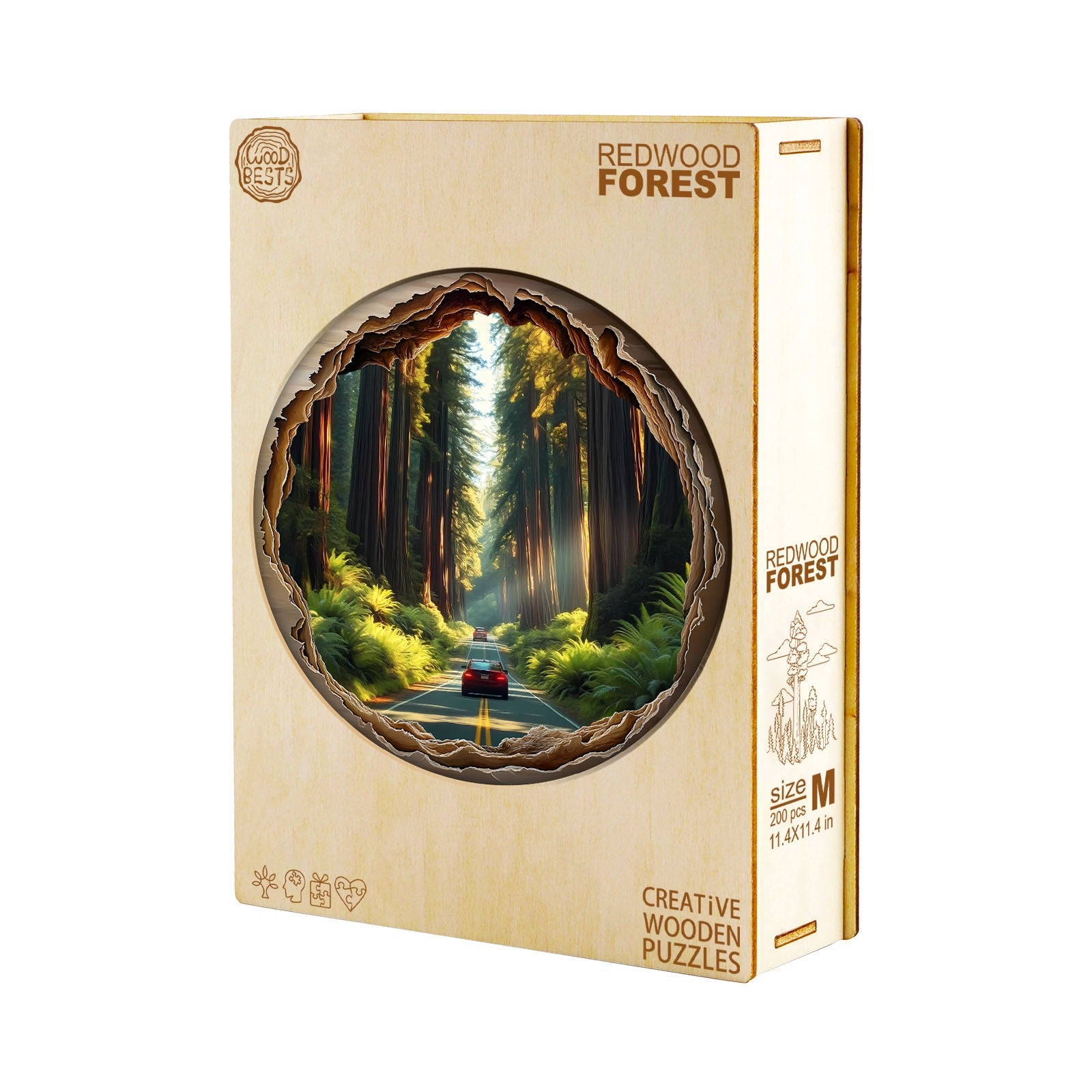 Whimsical Wooden Jigsaw Puzzle- redwood forest