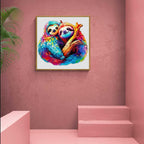Whimsical Wooden Jigsaw Puzzle-sloth couple