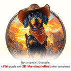 Whimsical Wooden Jigsaw Puzzle - Guardian of the Town - pickApuzzle