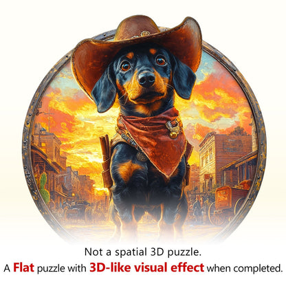Whimsical Wooden Jigsaw Puzzle - Guardian of the Town - pickApuzzle
