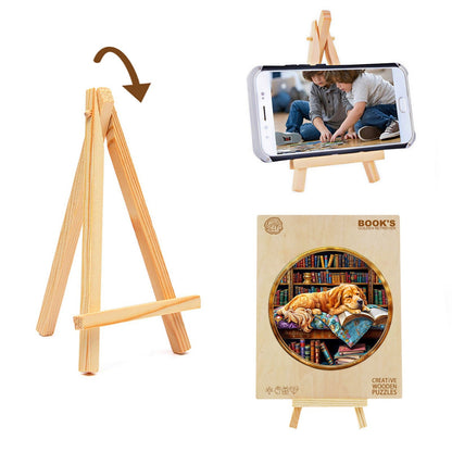Whimsical Wooden Jigsaw Puzzle - book¡¯s Golden Retriever - pickApuzzle