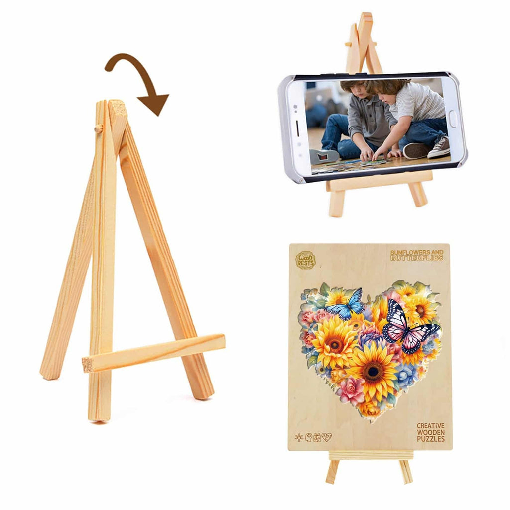 Whimsical Wooden Jigsaw Puzzle- Sunflowers and butterflies
