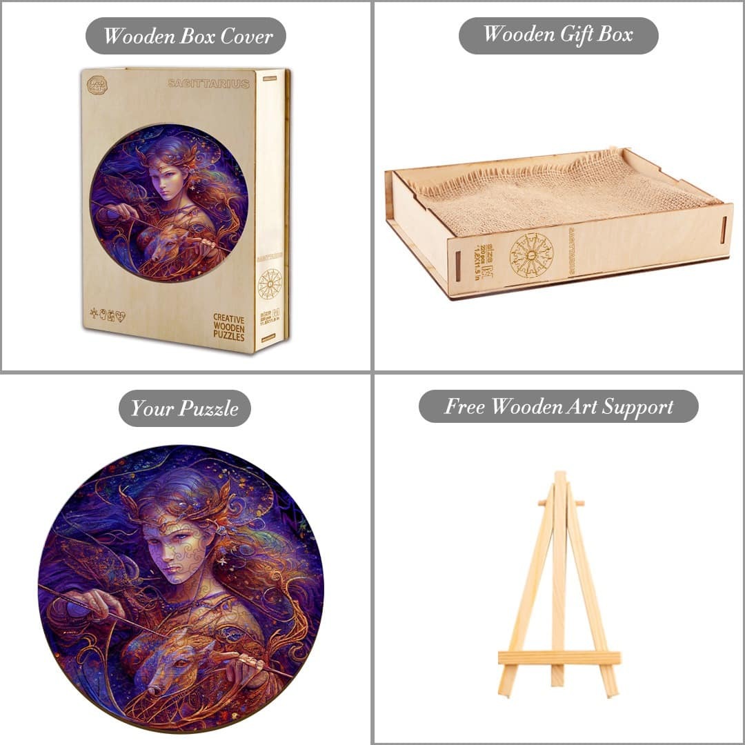 Whimsical Wooden Jigsaw Puzzle-SAGITTARIUS